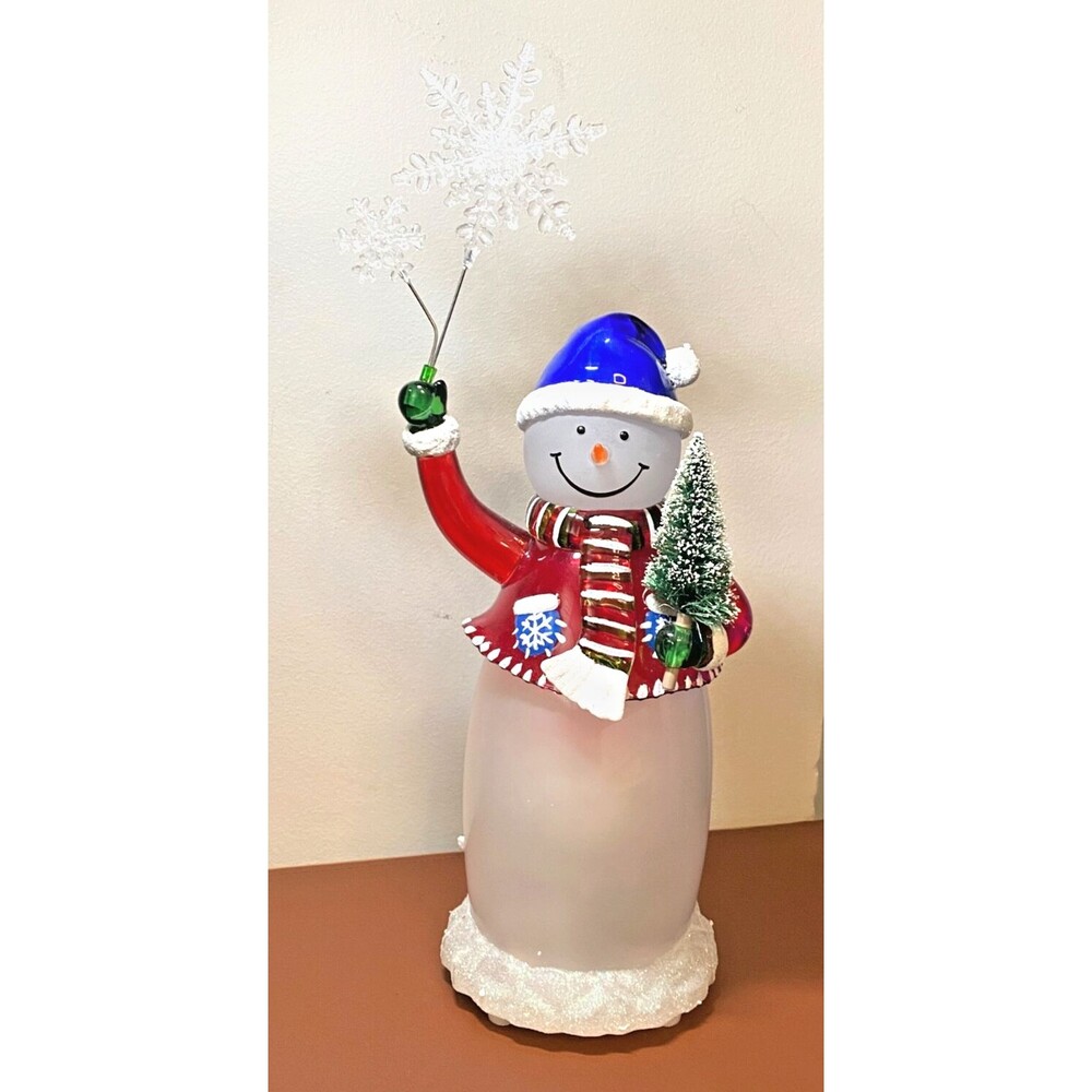 AVON Snowman Color Changing Light Up Snowflake Christmas Decor MP3 Speaker Music